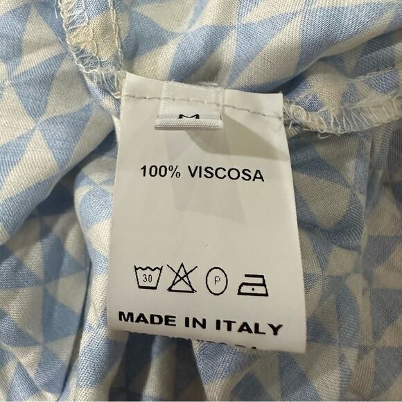 Tensione In Diamond Check Geometric Shirt Women’s Size Medium Long Sleeve Blue - Picture 9 of 10